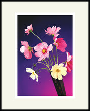 Load image into Gallery viewer, Cosmos in Vase- Matted Archival Print
